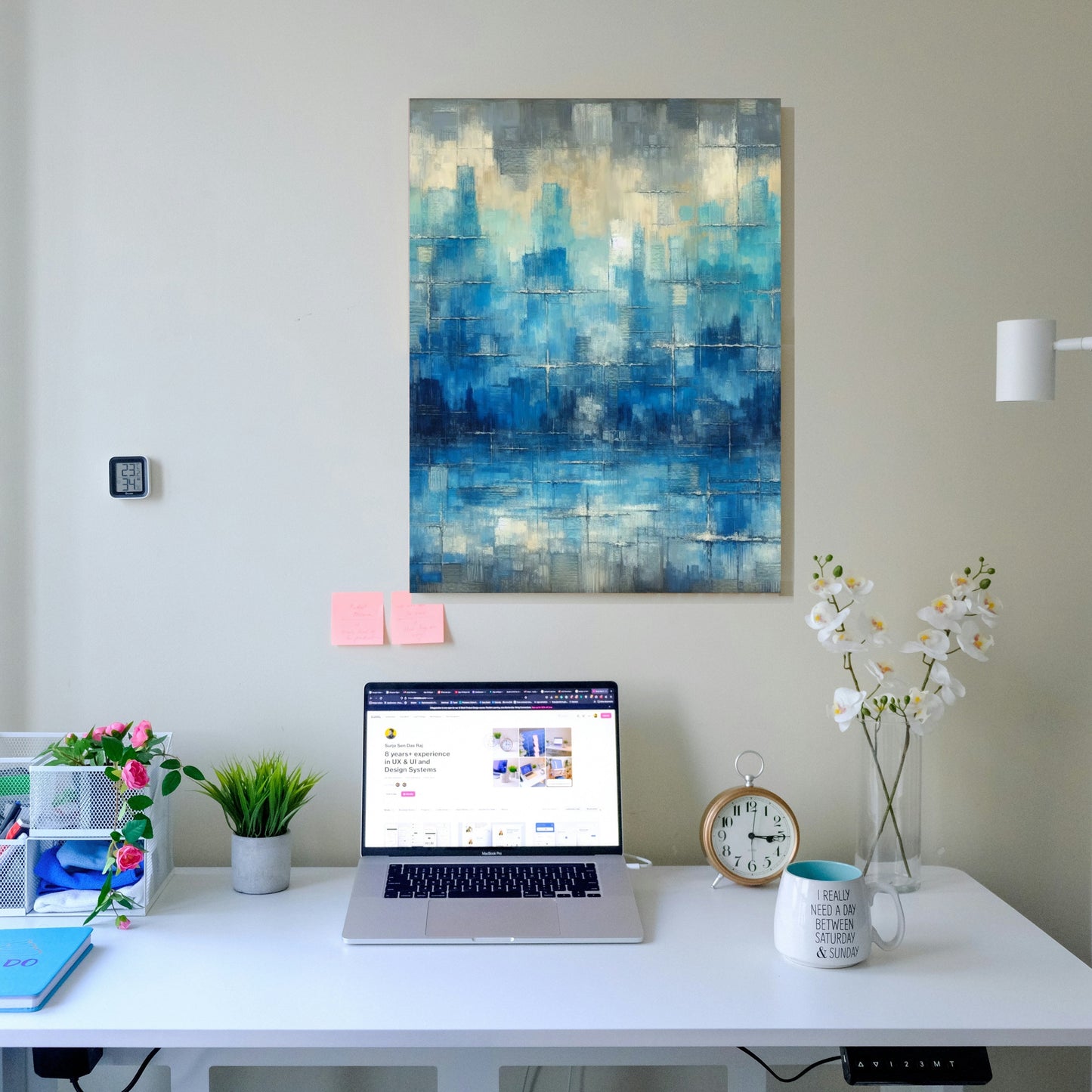 Acoustic Panel with Contemporary Abstract design. Large 12 mm panels for Home Office Studios Cafe Bars & more.